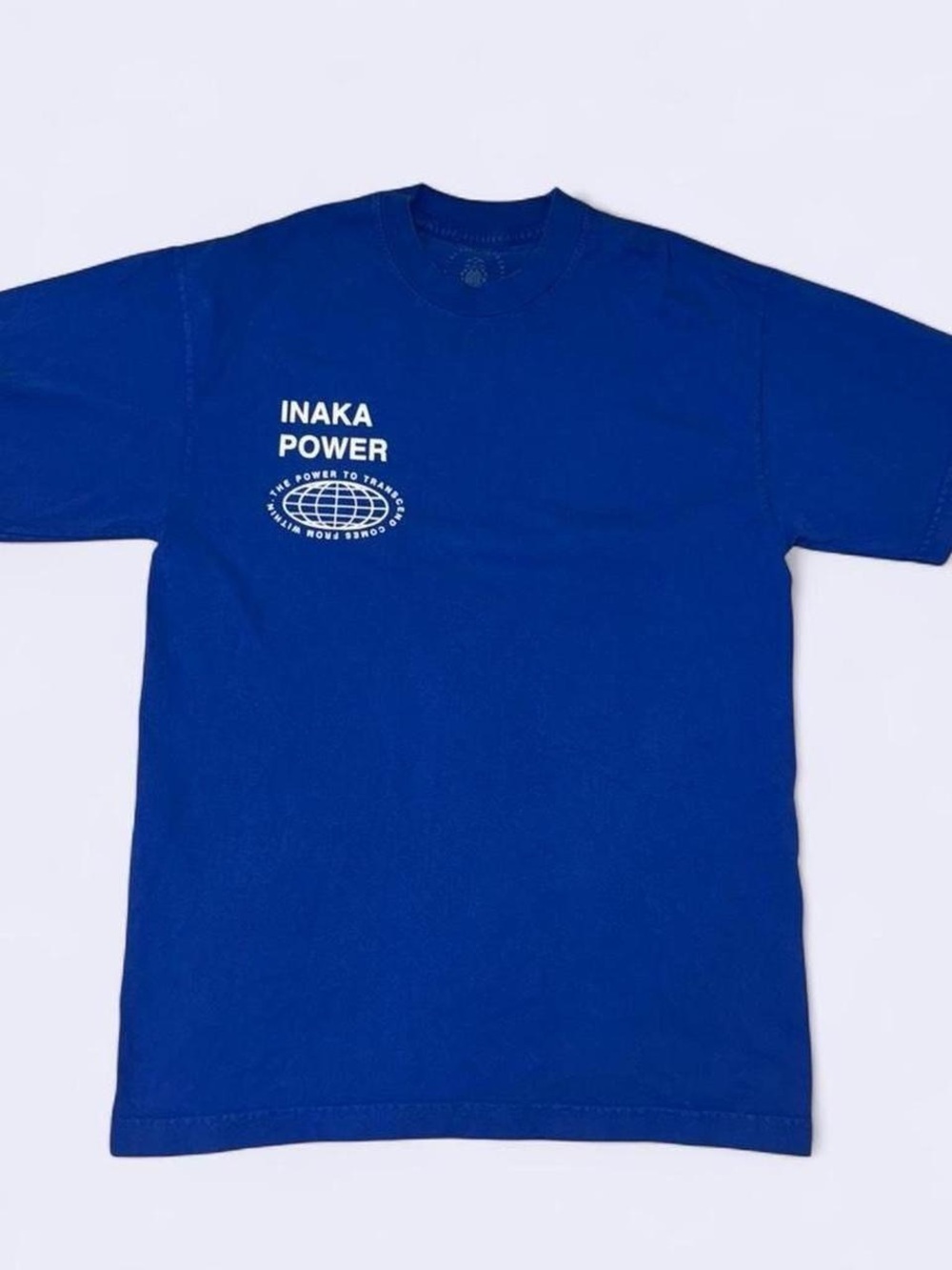 INAKA POWER Blue Graphic Tee Globe Logo Streetwear